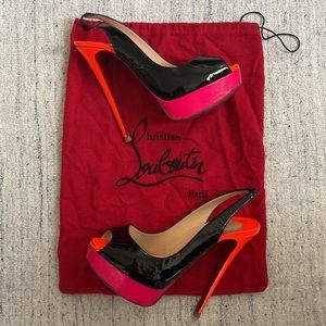 Christian Louboutin Lady Peep toe Slingback pumps 150mm